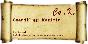 Cserényi Kazimir névjegykártya